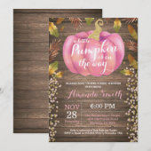 Rustic Girl Pumpkin Herfst Baby shower Gold Glitte Kaart (Voorkant / Achterkant)