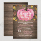 Rustic Girl Pumpkin Herfst Baby shower Kaart (Voorkant / Achterkant)