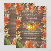 Rustic Girl Pumpkin Herfst Birthday Uitnodiging (Voorkant / Achterkant)