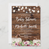 Rustic Girl Pumpkin Herfst Greeney Roze Baby showe Kaart (Voorkant)