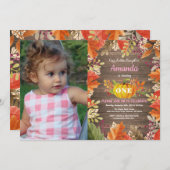 Rustic Girl Pumpkin Herfst Verjaardagsuitnodiging Kaart (Voorkant / Achterkant)