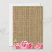 Rustic Girl Roze Bloemen Baby Bedankt Kaart (Achterkant)