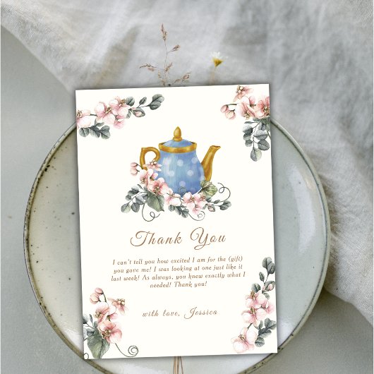  Rustic Girl Wildflower Tea Baby shower Bedankkaart