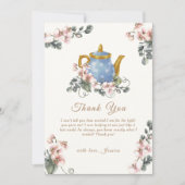  Rustic Girl Wildflower Tea Baby shower Bedankkaart (Voorkant)