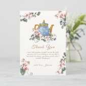  Rustic Girl Wildflower Tea Baby shower Bedankkaart (Staand voorkant)
