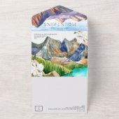 Rustic Glacier Lake Mountain Wedding All In One Uitnodiging (Buitenkant)