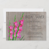 Rustic Gladiolus Bridal Shower Invitations Kaart (Voorkant)