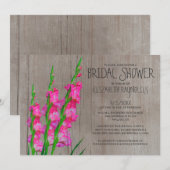 Rustic Gladiolus Bridal Shower Invitations Kaart (Voorkant / Achterkant)