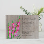 Rustic Gladiolus Wedding Invitations Kaart (Staand voorkant)