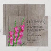 Rustic Gladiolus Wedding Invitations Kaart (Voorkant / Achterkant)