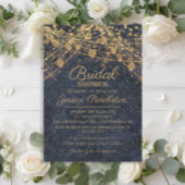 Rustic Glam Blue Gold String Lights Vrijgezellenfe Kaart