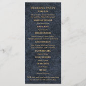 Rustic Glam Blue Gold Wedding Programma Programmakaart (Achterkant)