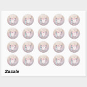 Rustic Glam Boho Bloemige Koeien Schedel Chic Fees Ronde Sticker (Vel)