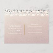 Rustic Glam Boho Floral Koe Skull Save the Date Aankondigingskaart (Achterkant)