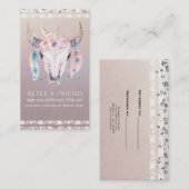 Rustic Glam Boho Floral Koe Skull Verwijs een vrie Aanbevelingskaartje (Voorkant / Achterkant)