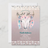 Rustic Glam Boho Floral Koe Skull Vrijgezellenfees Kaart (Voorkant)