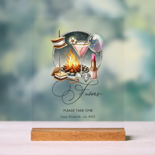 Rustic Glam Chic Camp Bruid Favorieten Acryl Bord (Neutraal)