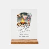 Rustic Glam Chic Camp Bruid Favorieten Acryl Bord (Voorkant)