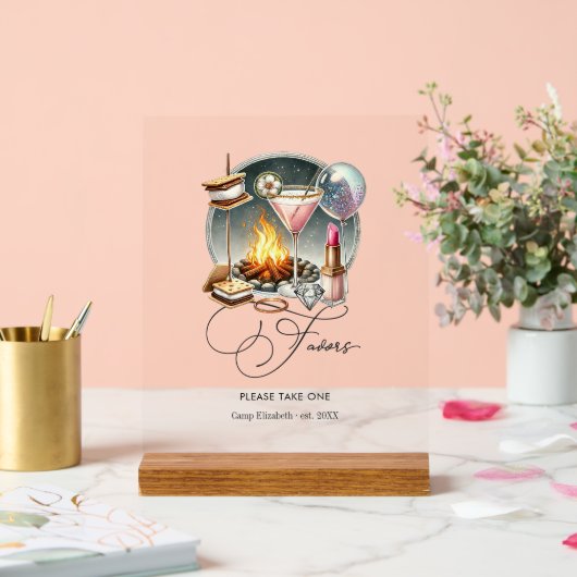 Rustic Glam Chic Camp Bruid Favorieten Acryl Bord (Huwelijk)