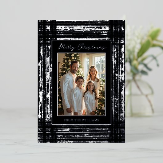 Rustic Glam Folie Kerst Kaart Sjabloon Custom (Staand Voorkant)