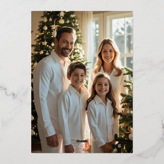 Rustic Glam Folie Kerst Kaart Sjabloon Custom (Achterkant)