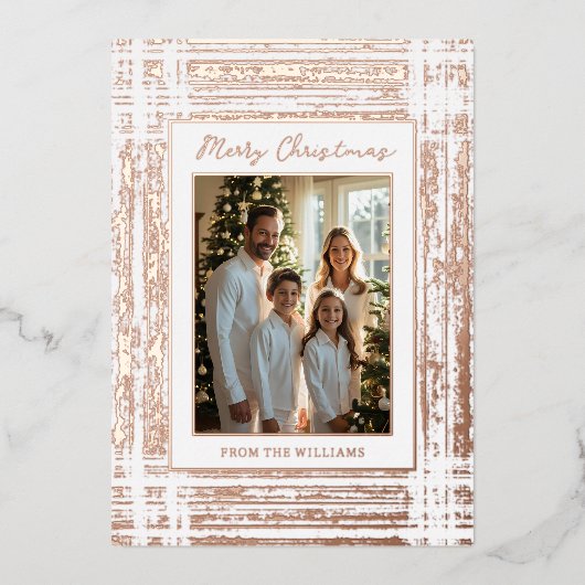 Rustic Glam Folie Kerst Kaart Sjabloon Custom (Voorkant)