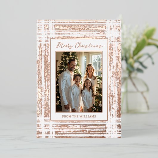 Rustic Glam Folie Kerst Kaart Sjabloon Custom (Staand Voorkant)