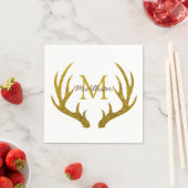 Rustic Glam Gold Faux Glitter Deer Antlers Servet (Insitu)