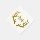 Rustic Glam Gold Faux Glitter Deer Antlers Servet (Hoek)