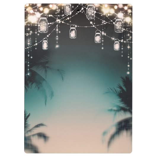 Rustic Glam Mason Jar Lights Glam Persoonlijk Klembord (Achterkant)