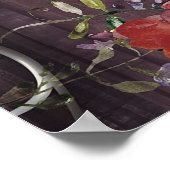 Rustic Glamor Barn Wood Vlaamse en Floral Seating Poster (Hoek)