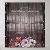 Rustic Glamor Barn Wood Vlaamse en Floral Seating Poster (Voorkant)