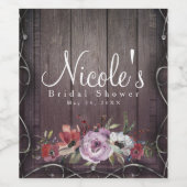 Rustic Glamor Barn Wood Vlaamse wijn Wijn Etiket (Enkel label)