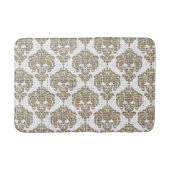 Rustic Glamor Burlap Royal Damask Chic Modern Badmat (Voorkant)