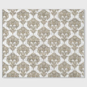 Rustic Glamor Burlap Royal Damask Chic Modern Cadeaupapier (Vlak)