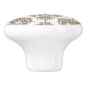 Rustic Glamor Burlap Royal Damask Chic Modern Keramische Knop (Zijkant)