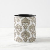 Rustic Glamor Burlap Royal Damask Chic Modern Mok (Midden)