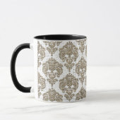 Rustic Glamor Burlap Royal Damask Chic Modern Mok (Links)