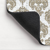 Rustic Glamor Burlap Royal Damask Chic Modern Muismat (Hoek)