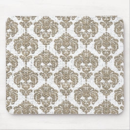 Rustic Glamor Burlap Royal Damask Chic Modern Muismat