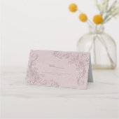  Rustic Glamor Elegant Roos Wedding Table Plaatskaartje (Achterkant)