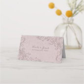 Rustic Glamor Elegant Roos Wedding Table Plaatskaartje (Voorkant)
