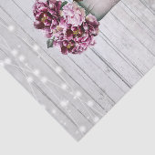 Rustic Glamor Wood & Burgundy Mason Jar Flowers Tissuepapier (Detail)