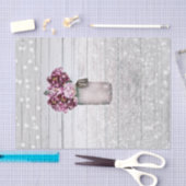 Rustic Glamor Wood & Burgundy Mason Jar Flowers Tissuepapier (Craft)