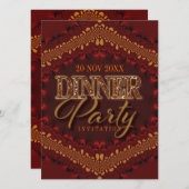 Rustic Glitter Dinner Party Uitnodigingen (Voorkant / Achterkant)