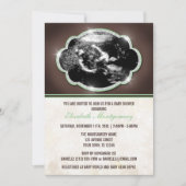 Rustic Glitter Green Sonogram Baby shower Kaart (Voorkant)