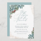 Rustic Glitter Greenery is het zegsverband Kaart (Voorkant / Achterkant)