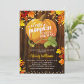 Rustic Glitter Pumpkin Herfst Neutraal Baby shower Kaart (Staand voorkant)