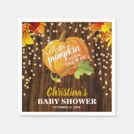 Rustic Glitter Pumpkin Herfst Neutraal Baby shower Servet