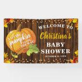 Rustic Glitter Pumpkin Herfst Neutraal Baby shower Spandoek (Horizontaal)